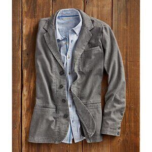 Carbon2Cobalt Men's Enigma Blazer Size XXL Ash Gray Woven Linen Cotton